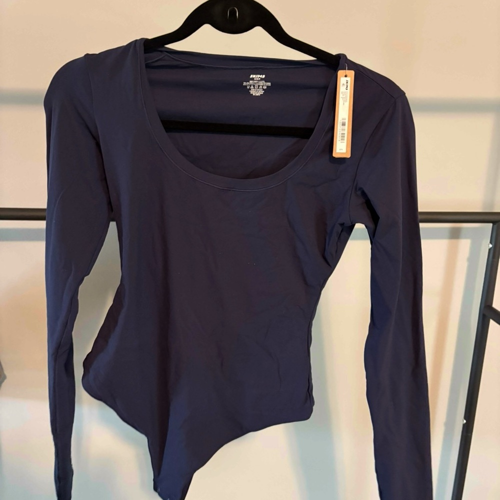 SKIMS Navy Long Sleeve bodysuit